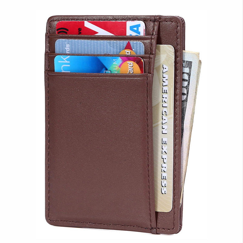 Men's Leather Card Holder RFID Anti-theft Brush In Europe And America