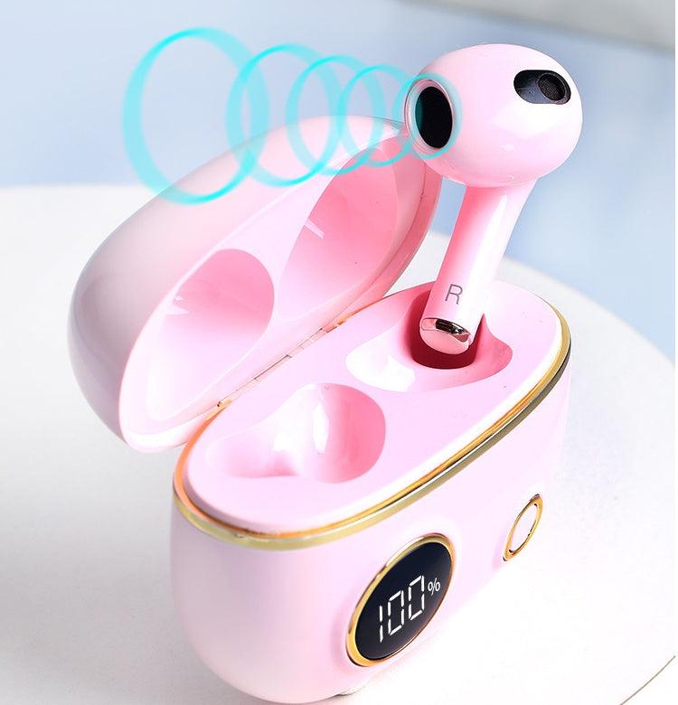 Binaural Sports Mini Cute Semi-in-ear Digital Display Headphones