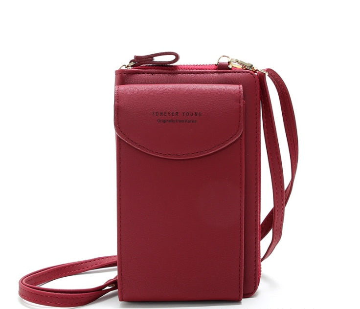 Mobile phone bag zipper women diagonal bag