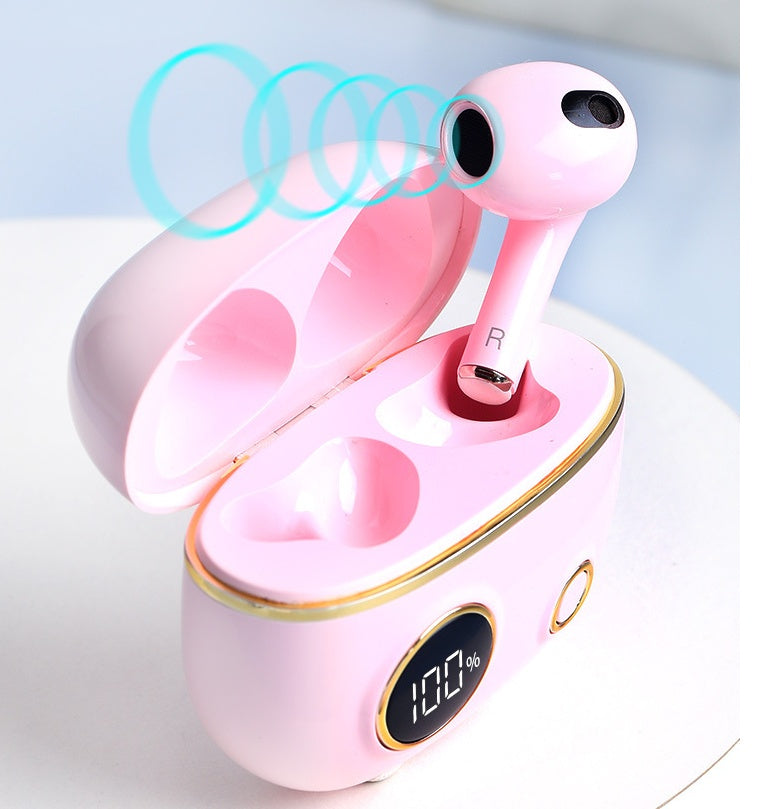 Binaural Sports Mini Cute Semi-in-ear Digital Display Headphones